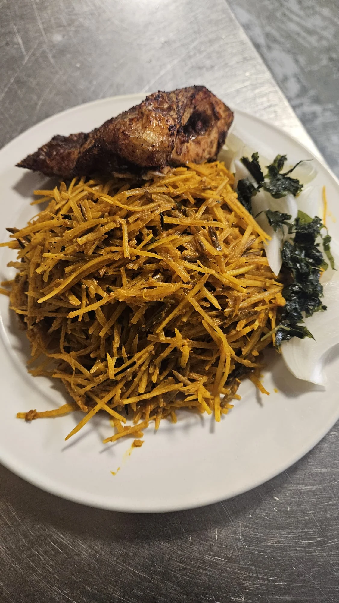 Delicious Abacha (African Salad) at Lochi Afro Nija Nigerian Restaurant in Edmonton, AB